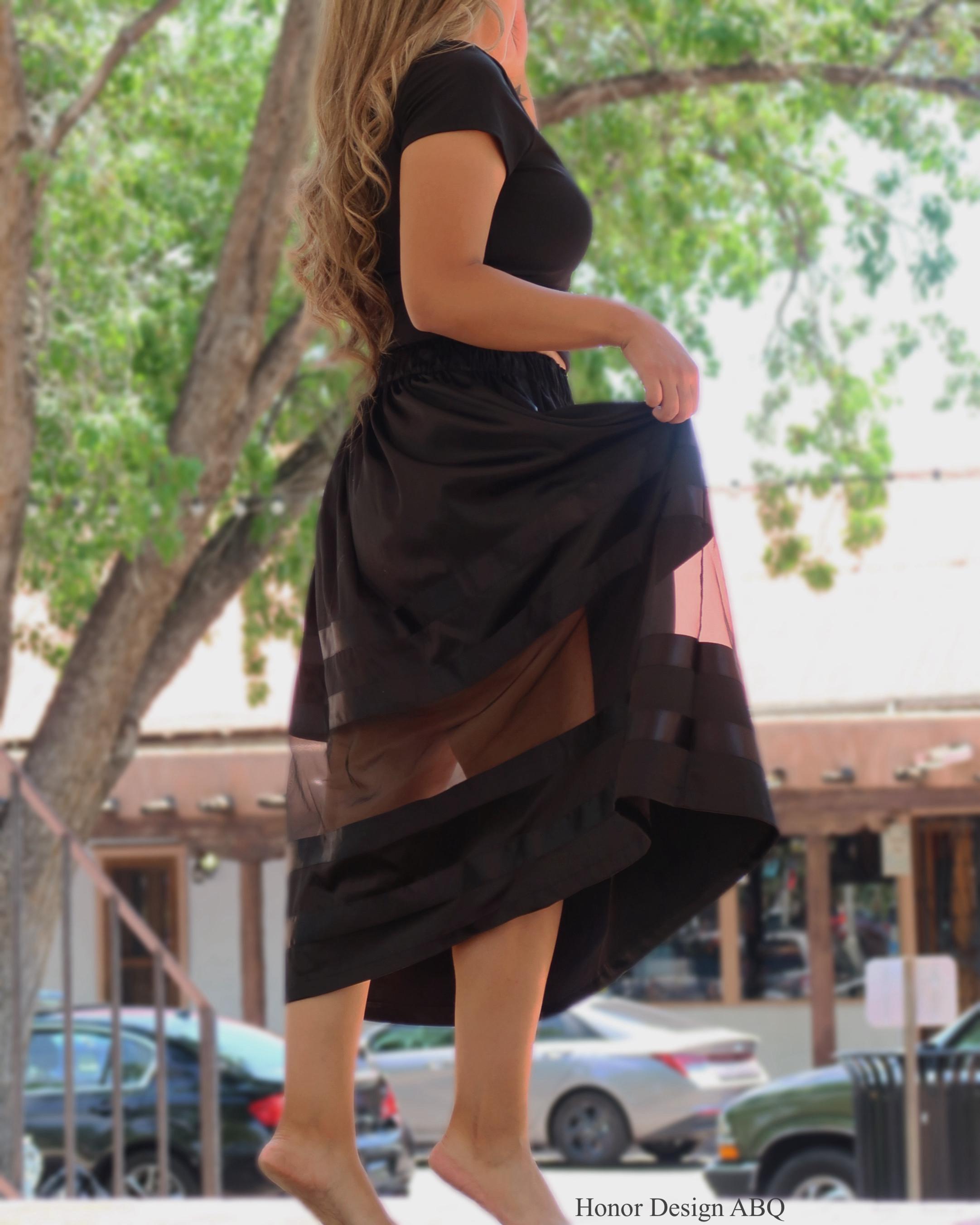 Honor Design Limited Satin Ribbon Skirt Black on Black W