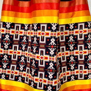 Ribbon Skirt Traditional in Black Tucson Native Cross Print - Large