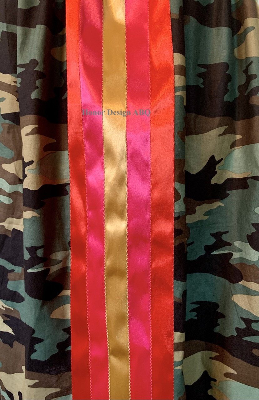 ★KHAKIPOINT★ Ribbon Shirring Skirt_2Colors Ribbon Skirt Couture Studio Collection Camo Green With Pink