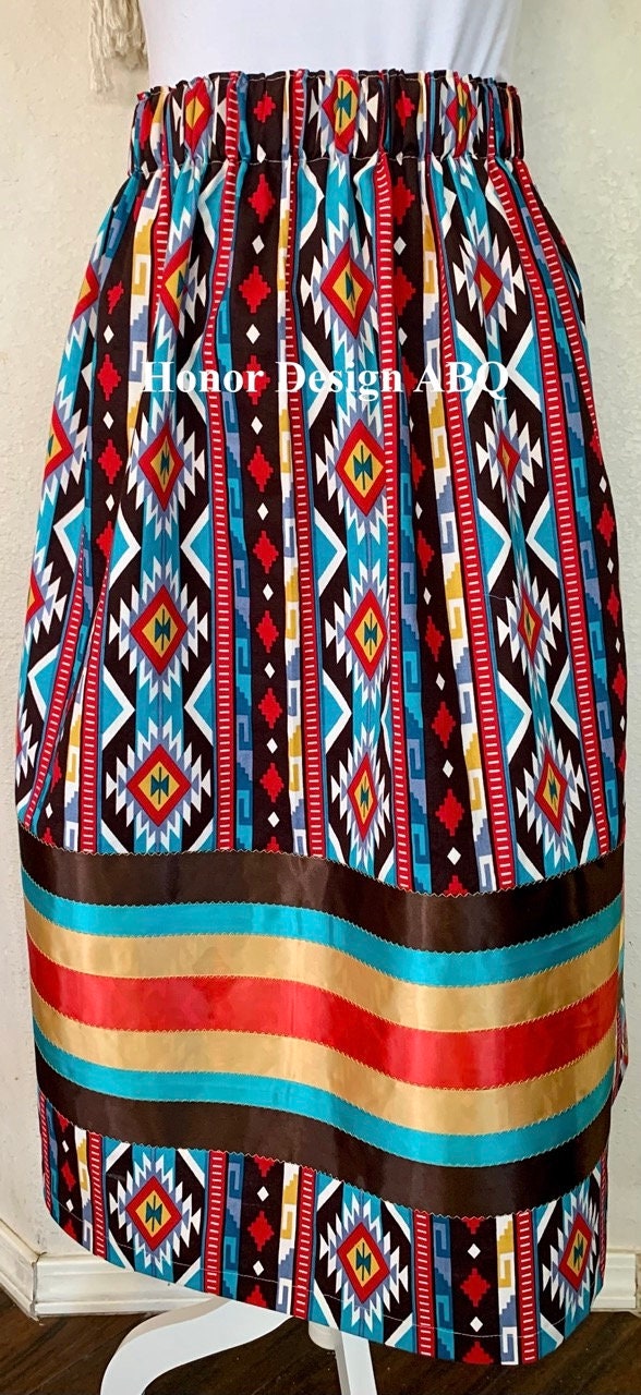 Women's Ribbon Skirt Native Geo Print Small - Etsy