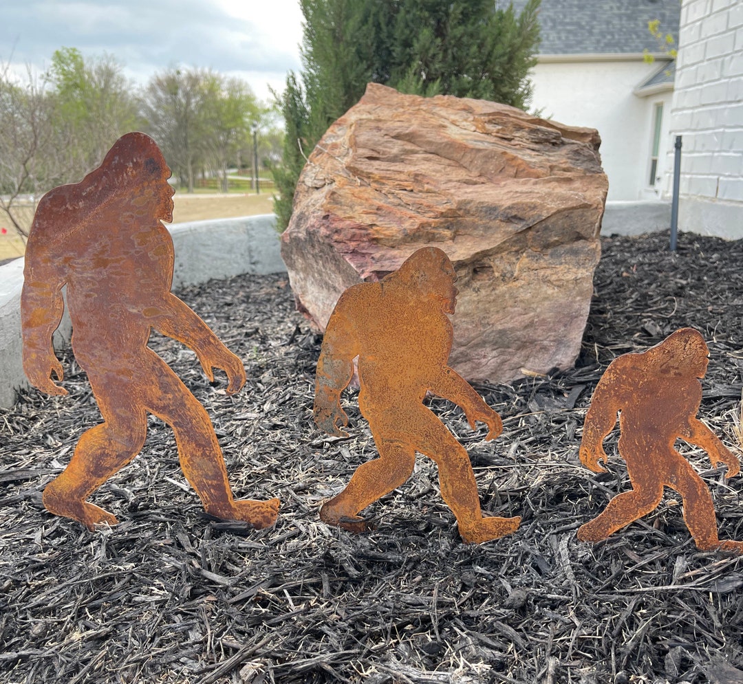 Metal Bigfoot Yard Art. Rusted Bigfoot Sign. Spring. Garden. Etsy