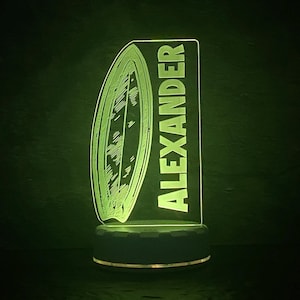 Personalized Surf Night Light - Custom LED Surfboard Lamp for Beach Lovers, Perfect Gift for Surfers, Ocean-Themed Decor for Surf