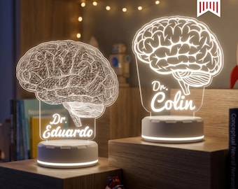 Brain Personalized LED Night Light, RC, Perfect for Students, Science Lovers & Gifts