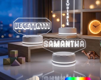Custom Gamer Tag LED Lamp with Name - Personalized Streamer Desk Light, Unique Gaming Room Decor, RGB Mood Lamp, Streamer Decor Nickname