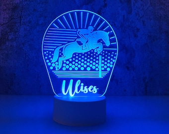 Horseback Riding Personalized LED Night Light, RC, Ideal for Equestrians, Kids Rooms & Gifts