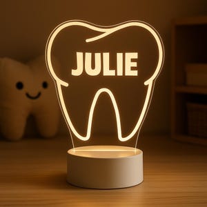 Teeth Dentist Night Light - Personalized LED Remote Control Lamp for Kids Room, Dental Clinic, and Bedroom Decor
