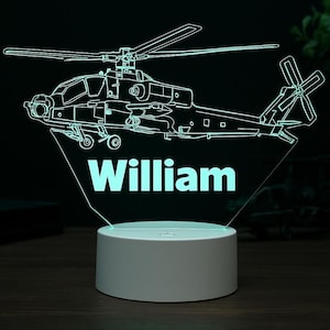 Custom LED Name Light | Helicopter Personalized LED Sign with Remote Control | LED Night Light | Light up Sign |