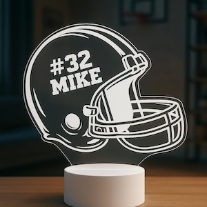 Football Personalized LED Night Light - Custom Gift for Fans, Sports Bedroom, Game Room Decor, Party Enhancer, Remote Control Included