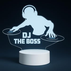 Luz de noche LED personalizada con música de DJ: regalo personalizado para amantes de la música, decoración de dormitorio y estudio, para realzar fiestas, control remoto incluido