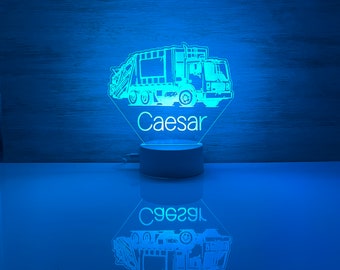 Emergency & Public Service Vehicles Personalized LED Night Light - Ideal for Kids' Rooms, Offices, and Community Centers