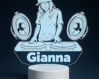 DJ LED Night Light - Personalized Remote Control, Perfect for Music Lovers, Party Rooms & Unique Gifts!