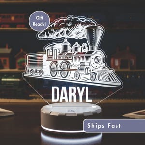 Custom LED Name Light | Train Personalized LED Sign with Remote Control | LED Night Light | Light up Sign