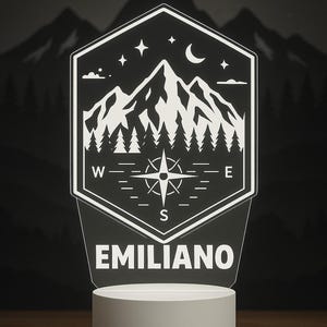 Mountain Majesty LED-Nachtlicht - Personalisierte Fernbedienung, perfekt für Naturliebhaber, /Sohn Geschenk Zeichen /Jungen Geschenk / Mädchen Geschenk