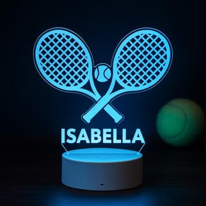 Tennis Rackets Adventure LED Night Light - Personalized Remote Control, Perfect for Tennis Lovers, Outdoor Vibes & Unique Gifts!