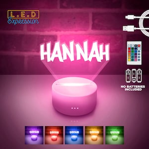 Custom LED Name Light | Cool font Personalized LED Sign with Remote Control | LED Night Light | Light up Sign | Custom Logo Light Engraved