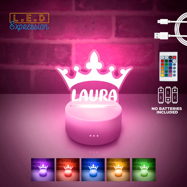 Custom LED Name Light Queen's Crown Personalized LED Etsy