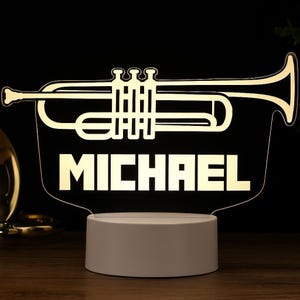 Musical Instruments LED Night Light - Personalized Remote Control, Perfect for Music Rooms, Trumpeters & Unique Gifts!
