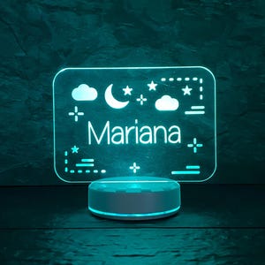 Personalized Rechargeable Star, Cloud, and Moon Night Light - Custom LED Lamp for Kids, Unique Nursery Decor, Perfect Gift, Fun Nightlight