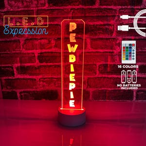 Lampe décorative personnalisée pour salle de jeux / Enseigne lumineuse Gamertag personnalisée / Cadeau pour joueur / Enseigne gamer tag / Enseigne lumineuse Streamer. Pour le papa joueur / l&#39;enfant