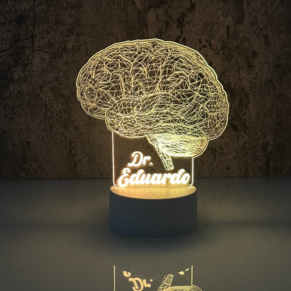 Brain Personalized LED Night Light, RC, Perfect for Students, Science Lovers & Gifts