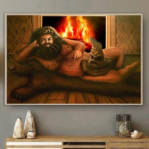 Hagrid Sorting Hat Painting Poster, Hagrid Sorting Hat Painting Home Gift, Vintage Poster 11.33x17 Inches, Wall Art, Decor Art For Bedroom