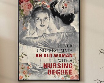 Poster In Metallo Vintage Love Nurse God Is Within Her | Targa Decorativa 20x30 Cm Con Frasi | Regalo Per Infermiere | Arredo Per Casa, Bar, Garage