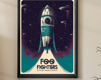 Foo Fighter Poster, Vintage Wall Art, Vintage Art