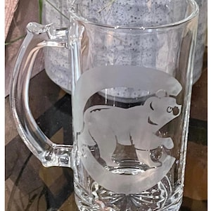 Chicago Cubs Etched Beer Mug, MLB Fan Gift, Personalized Barware