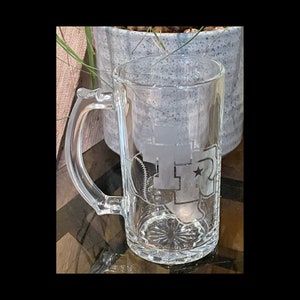 Texas Rangers Engraved Glass Beer Mug MLB Gifts Personalized Gifts