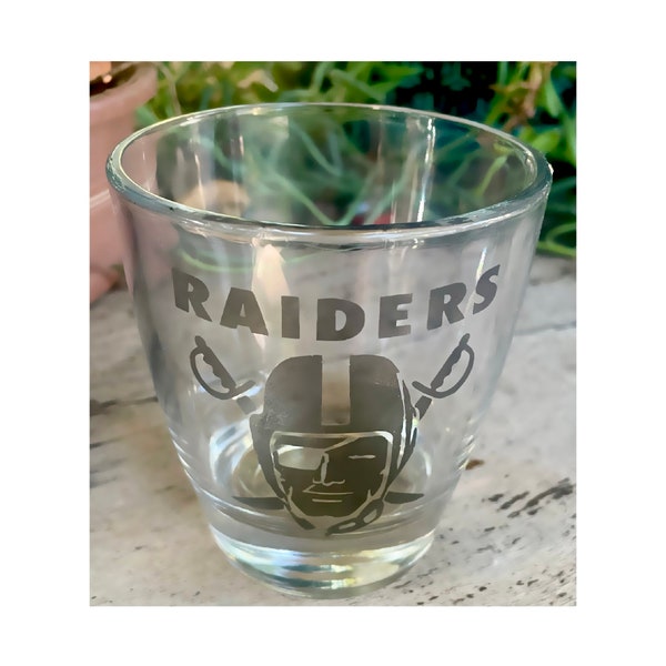 Las Vegas Raiders Old Fashioned Bar Glass, Stained Glass, Raider Nation, Personalized Gifts, NFL Gifts