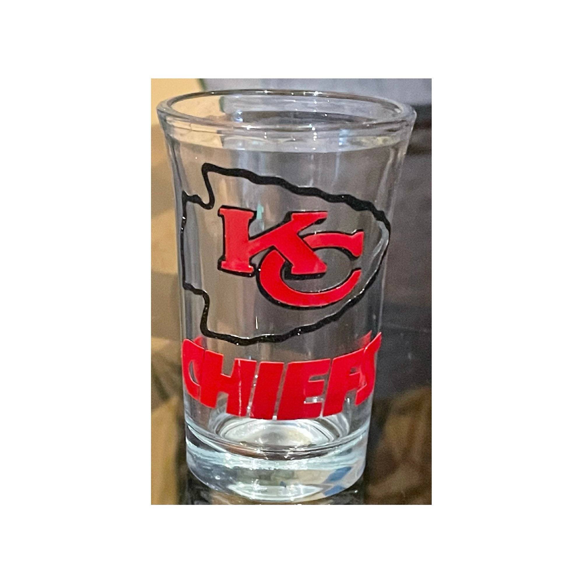Lot De 4 Verres à Shot Kansas City Chiefs - Mélange Céramique Et Verre - 2 Oz