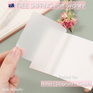 Transparent Sticky Notes | Write Memos, Diagrams, Graphs, Corrections for Study, Waterproof | 7.6x7.6cm