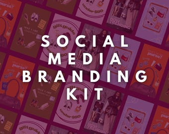 Zestaw do brandingu w mediach społecznościowych Canva | 25 szablonów, historii i okładek na Instagram | Edytowalny zestaw do brandingu dla małych firm i twórców