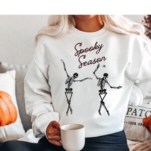 Spooky Dancing Skeleton Sweatshirt,Halloween Sweater,Skeleton Sweatshirt,Fall Sweater,Fall Sweatshirt Gift,Skeleton Halloween Sweatshirt