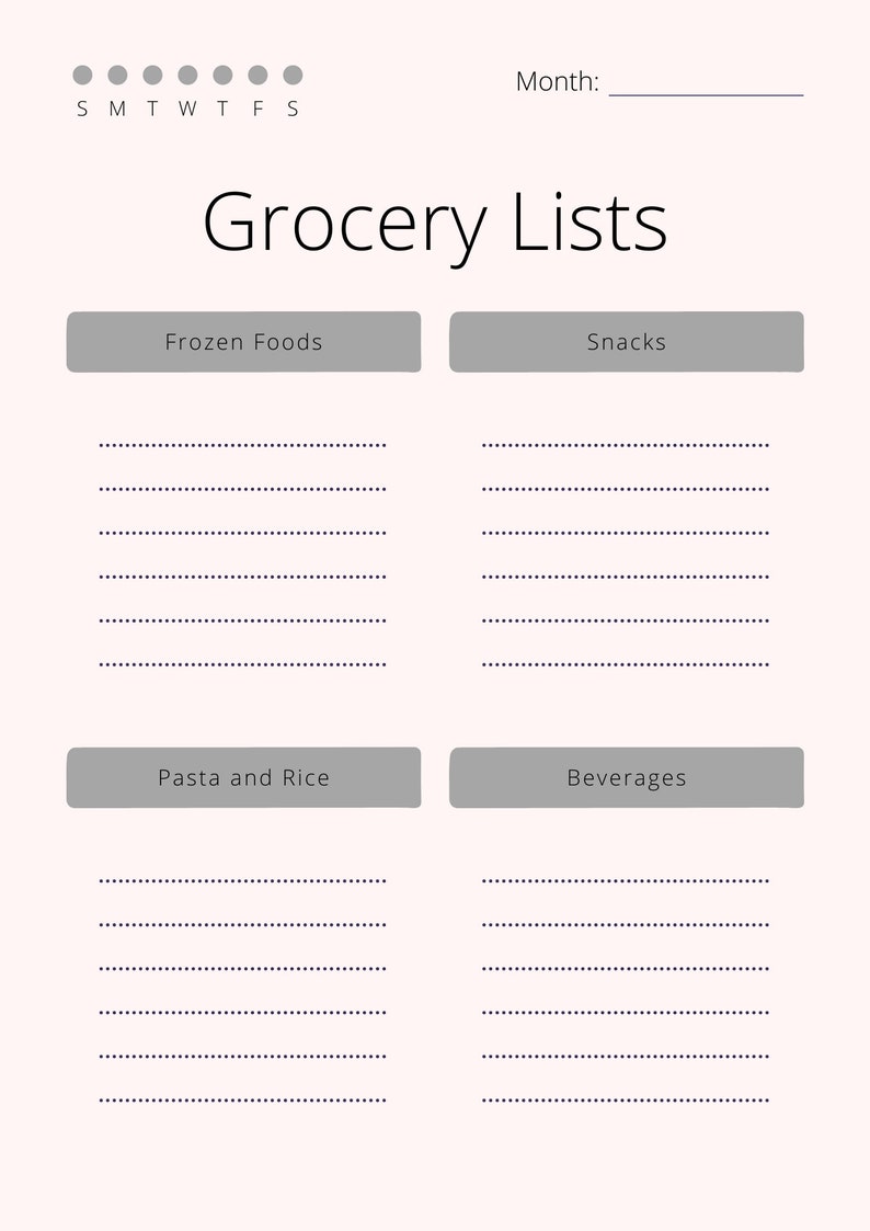 Grocery Planner // Grocery List // Printable Grocery Planner - Etsy