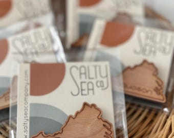 Poquoson Virginia Sustainable Wood Laser Engraved Magnet