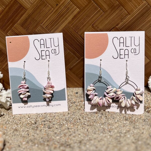 Cebu Beauty Purple Shell Drop & Hoop Earrings