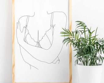 Boudoir Line Art | Digital Download | Physical Art Print | Naked Woman Art | Body Positive Art Print | Nude | Body Love Art | Minimalist