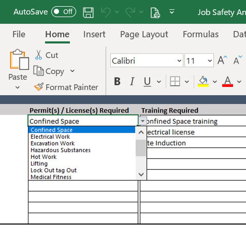 JSA Job Safety Analysis Excel Template Etsy JSA Job Safety Analysis Excel Template Etsy