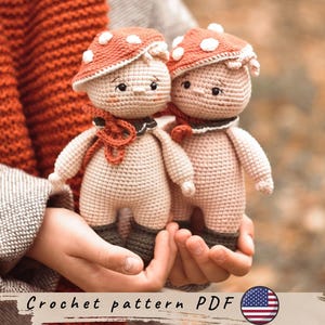 Mushroom crochet pattern. Cute crochet mushroom. Amigurumi mushroom. Crochet toy pattern.