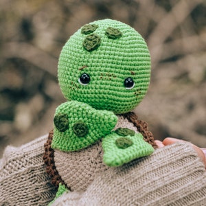 This is PDF English/German crochet pattern. Using this pattern you will crochet a cute turtle. Amigurumi turtle crochet pattern.