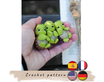Micro Turtle Crochet Pattern, Miniature Amigurumi (PDF Pattern)