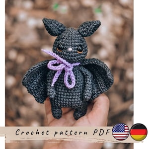 Bat crochet pattern. Amigurumi bat pattern. Halloween crochet bat pattern. Cute halloween pattern. Crochet bat pattern. Halloween pattern.
