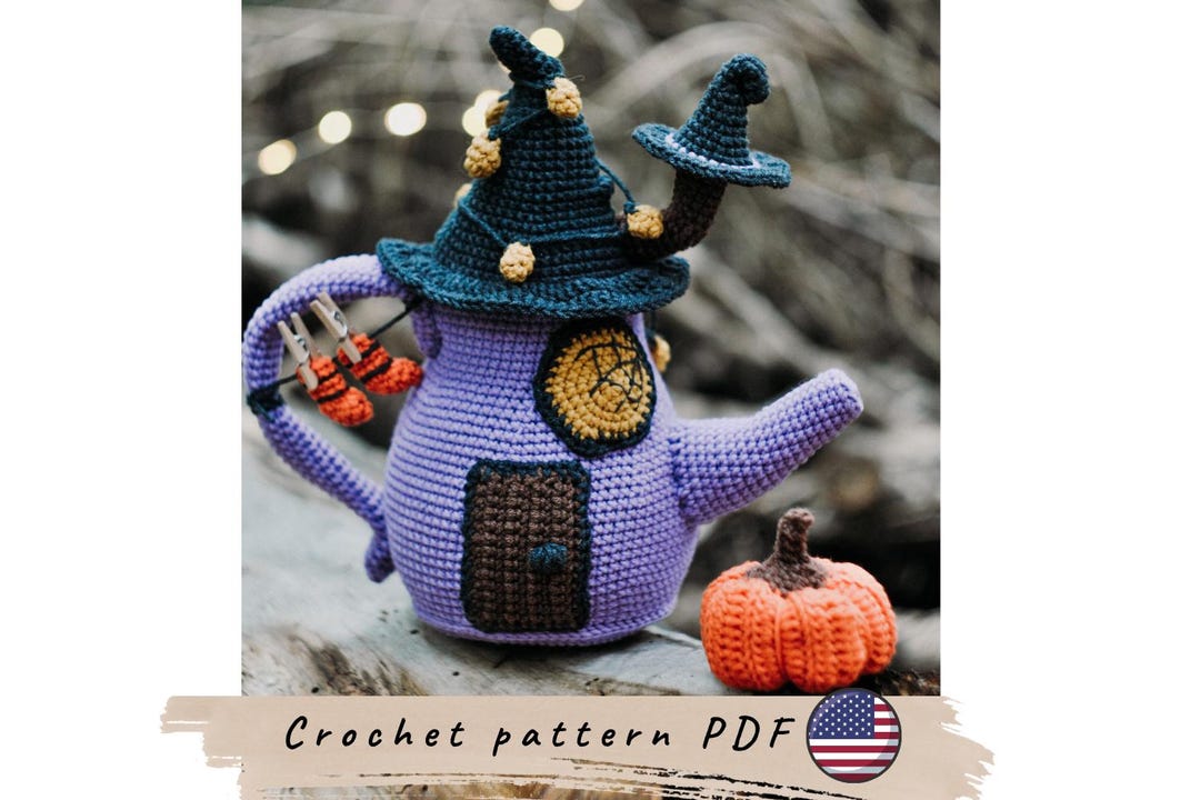 Silly Witch Pattern Witch's House Crochet Pattern. Halloween Crochet Pattern. Funny Witch's ...