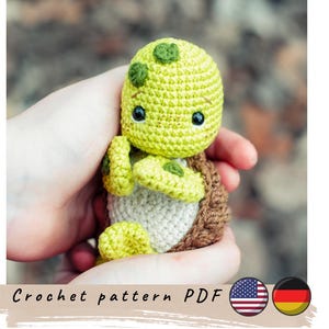Baby turtle crochet pattern. Cute crochet turtle pattern. Amigurumi turtle crochet pattern. Baby turtle pattern.
