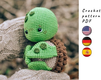 Turtle crochet pattern. Amigurumi turtle pattern. Cute crochet turtle pattern. Amigurumi toy pattern. Crochet toy pattern.