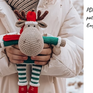 Moose crochet pattern. Christmas moose pattern. Amigurumi moose.