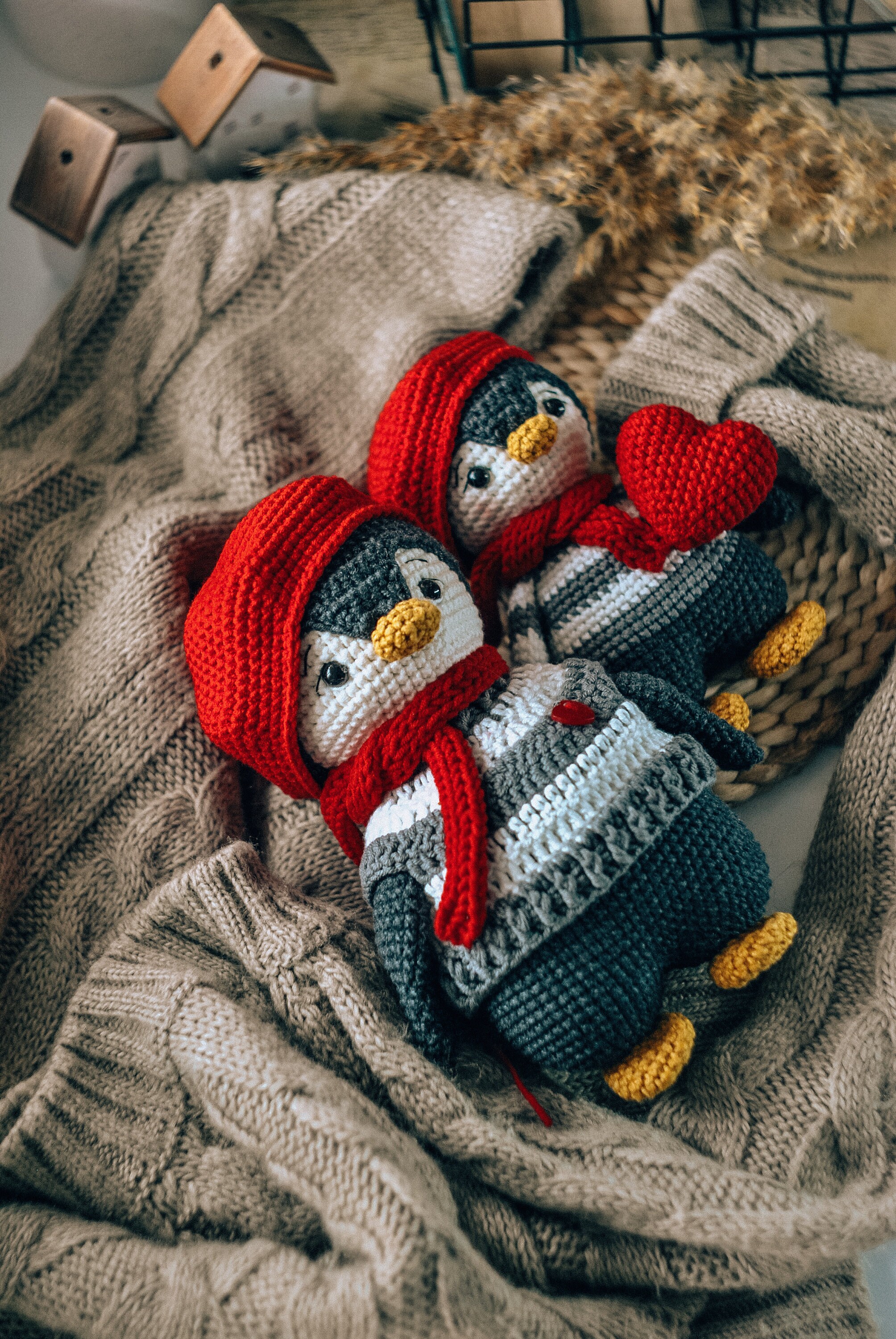 あみぐるみ　ぺんぎん　2体セット　ハンドメイド ペンギンのかぎ針編みパターン。2 つのパターンのセット。あみぐるみ