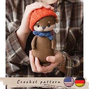 Haakpatroon otter. Amigurumiotter (pdf-patroon in het Engels en Duits).