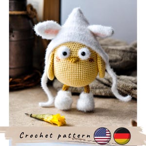 Virkmönster för kyckling. Påskleksaksmönster (PDF). Amigurumi-kyckling.